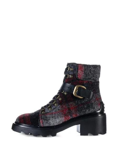 Kockás bokacsizma Tod's szürke