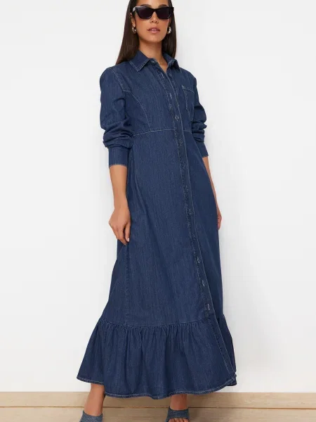 Костюм дънкова рокля Trendyol синьо