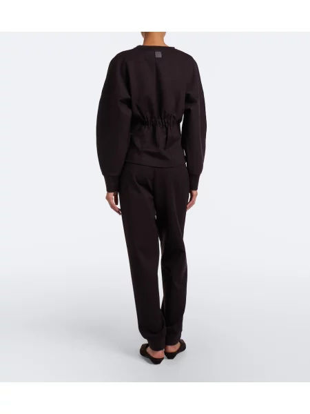 Pantaloni Max Mara din jerseu conici maro