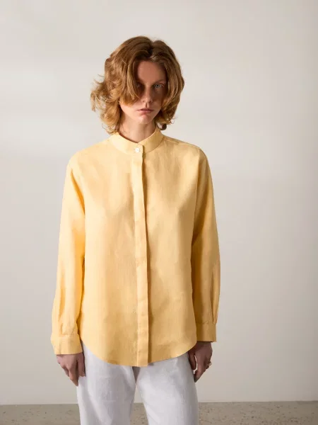 Лляна Сорочка повсякденна GNIZDO жовтий