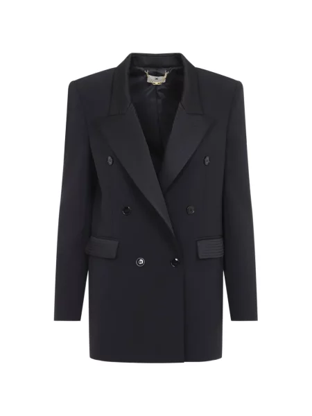 Geacă Elisabetta Franchi din satin negru