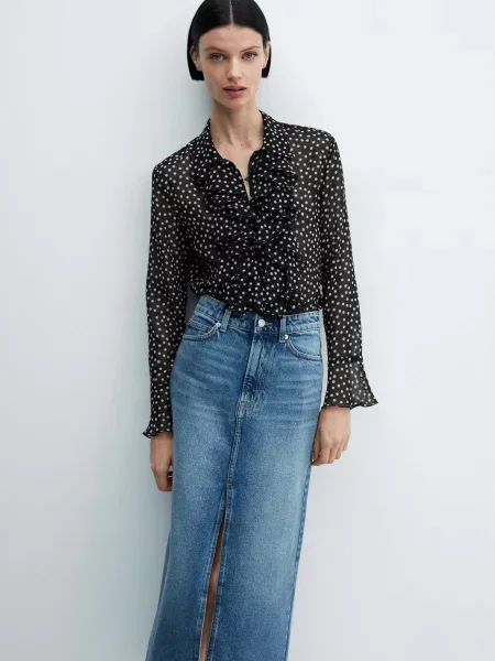 MANGO Блуза чорний