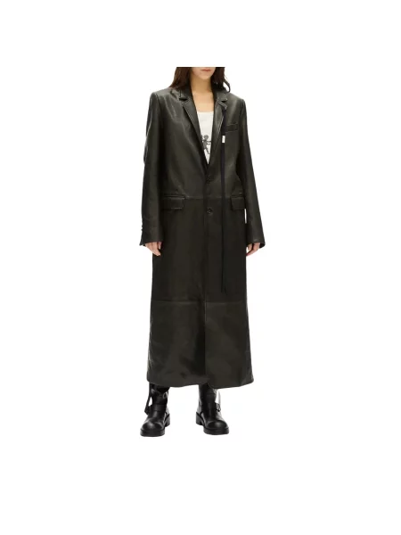 Płaszcz Ann Demeulemeester skórzany czarny