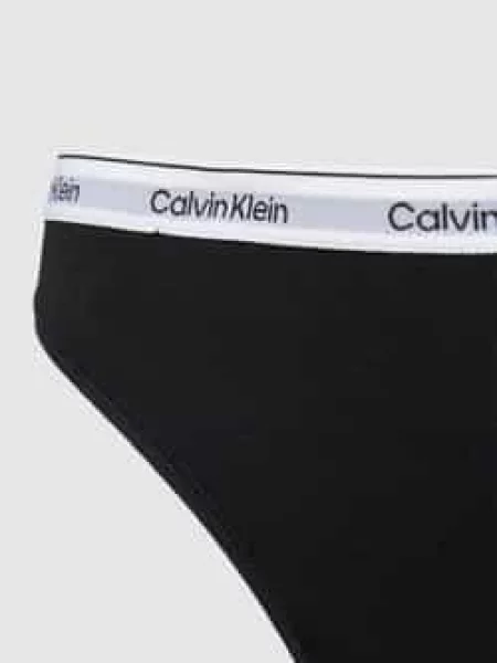 Stringi z elastycznym pasem w zestawie 3 szt. Calvin Klein czarne