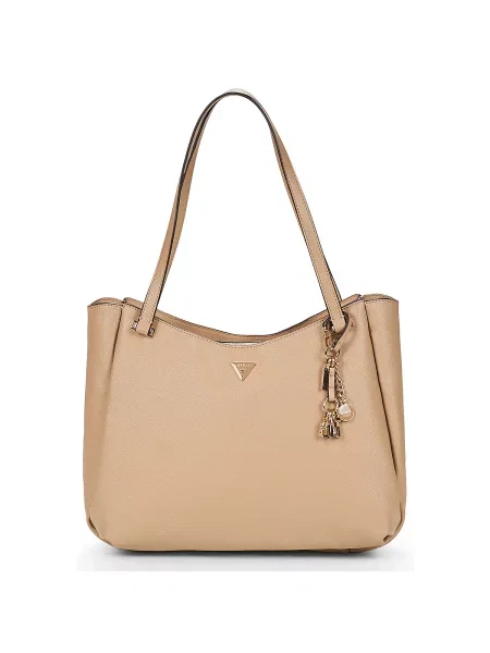 Geantă shopper Guess din piele bej