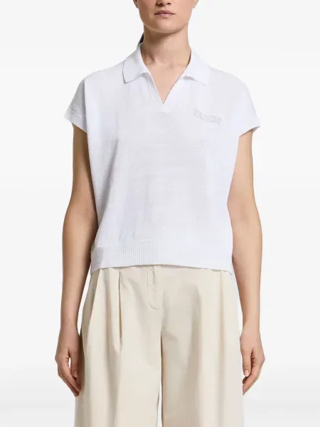 Gulerat tricou polo Peserico alb