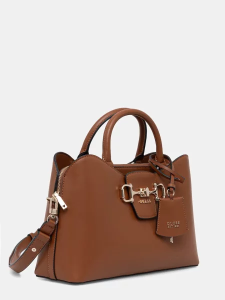 Geantă shopper Guess din piele maro