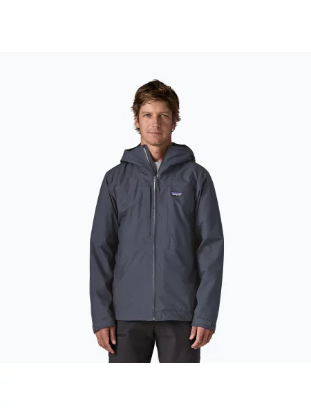 Férfi esőkabát Patagonia Insulated Boulder Fork Rain smolder blue. Méret: S kék