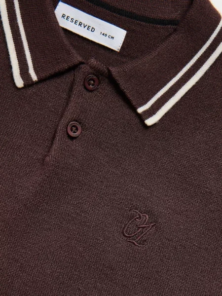 Reserved Polo tričko hnědá