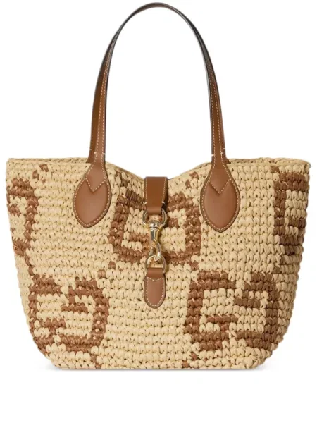 Geantă de plajă Gucci Horsebit de paie