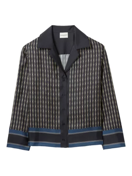 Jedwabny naszyjnik Claudie Pierlot z nadrukiem niebieski