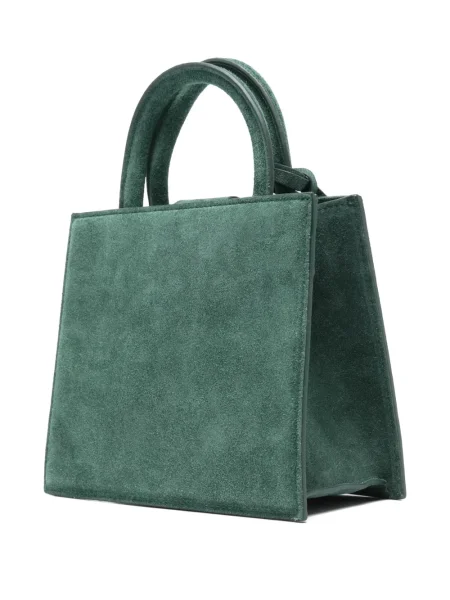 Geantă Mc2 Saint Barth din piele de căprioară verde