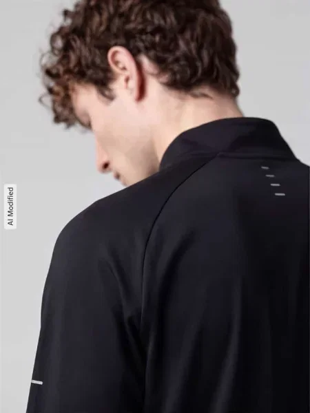 Bluzka z długim rękawem sport o kroju regular fit z kołnierzem zapinanym Nike Training czarna