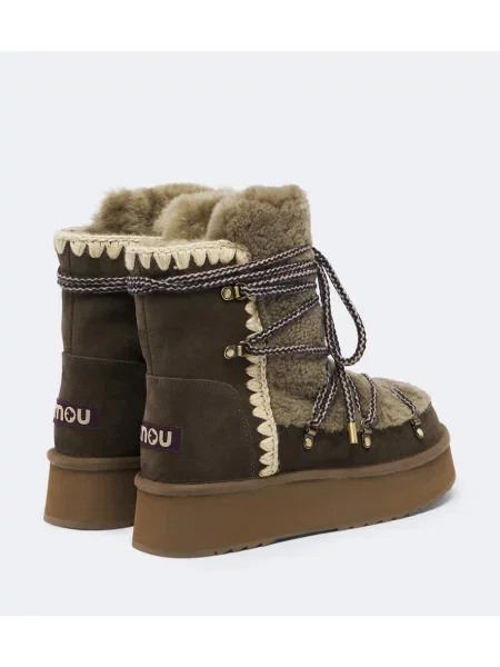 Cizme scurte Mou din piele de căprioară verde