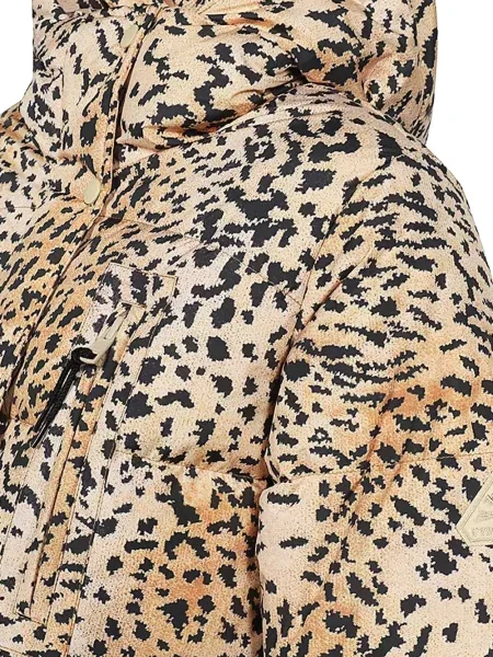 Geacă Pyrenex cu glugă cu imagine cu model leopard