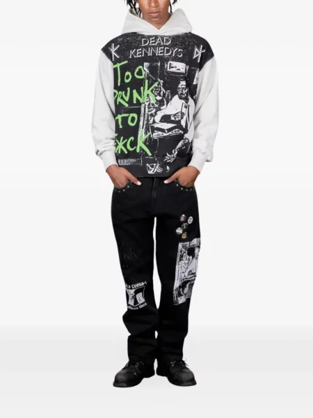 Hanorac cu glugă Pleasures din fleece gri