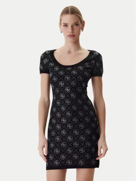 Guess Трикотажна сукня чорний