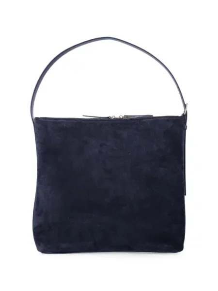 Geantă shopper A.p.c. din piele de căprioară albastru