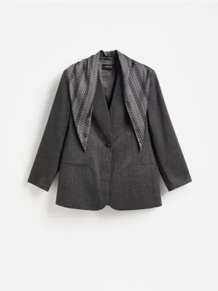 Reserved LADIES` BLAZER gri-închis gri