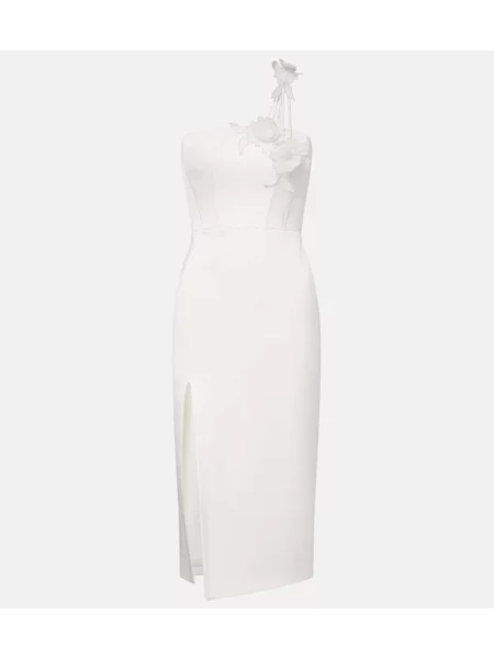 Rochie David Koma cu model floral de costum alb