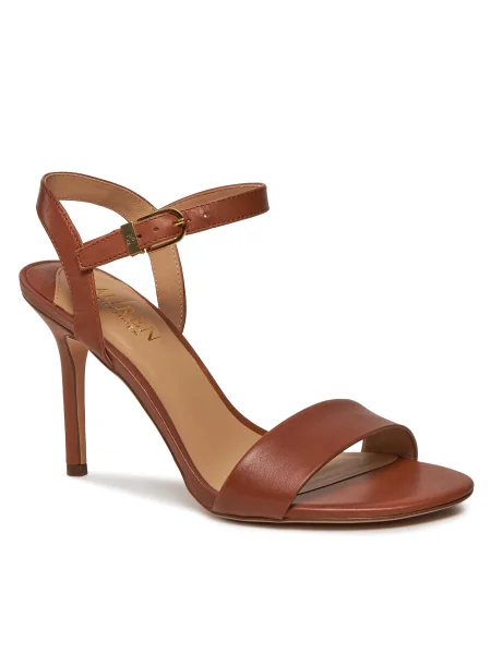 Kožené sandále Lauren Ralph Lauren Gwen hnedá