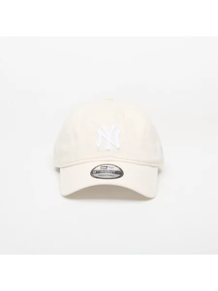 Lniana czapka z daszkiem New Era beżowa