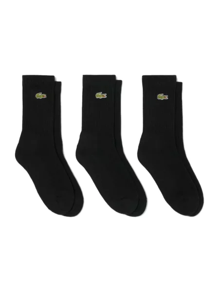 Skarpety Lacoste 3 pary black/black/black czarne