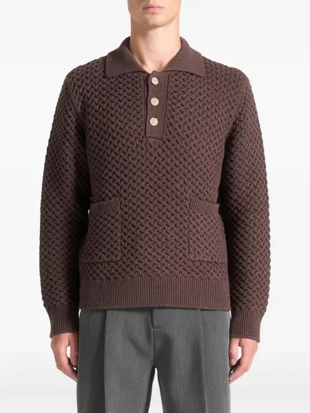 Tricou polo Manière De Voir tricotate maro