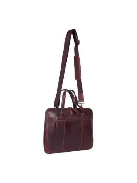 Torba na laptopa Howard London skórzana brązowa