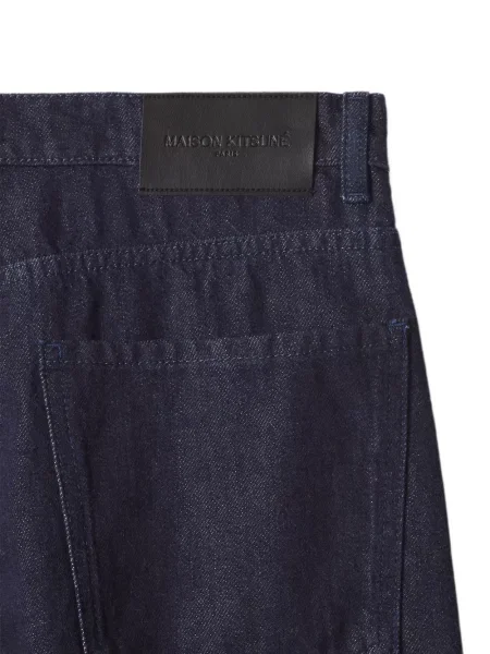 Szerokie jeansy Maison Kitsune z logo niebieskie