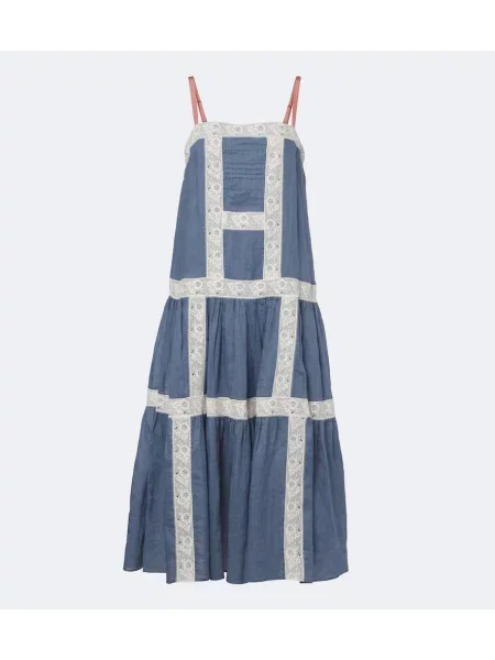 Rochie maxi Veronica Beard din dantelă albastru