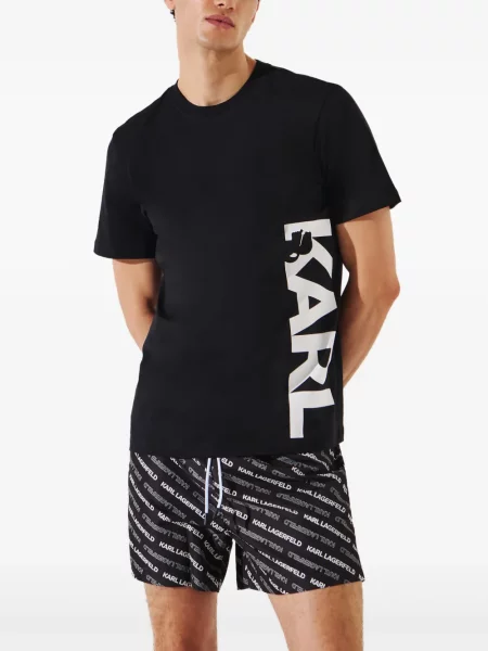 Póló Karl Lagerfeld nyomtatás fekete