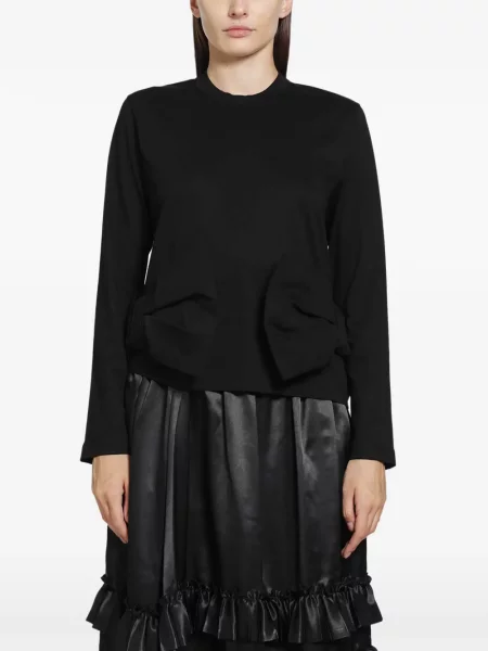 Lung tricou Noir Kei Ninomiya cu funde negru