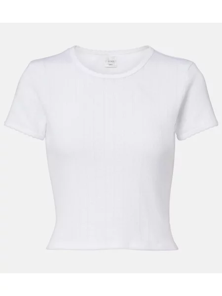 Top scurt Leset alb