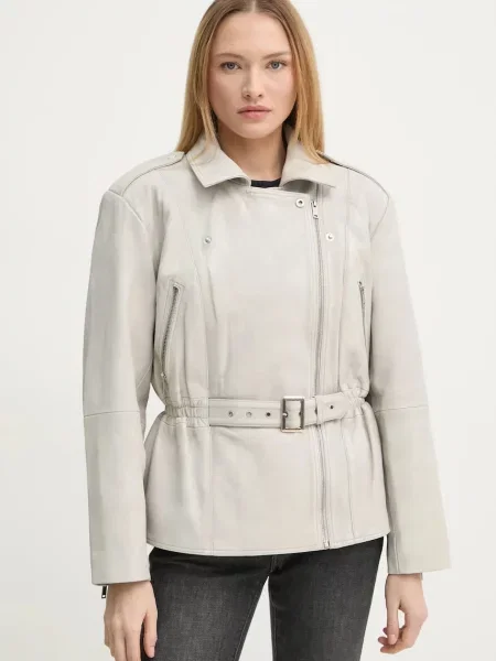 Gestuz geaca de piele femei de tranzitie oversize bej