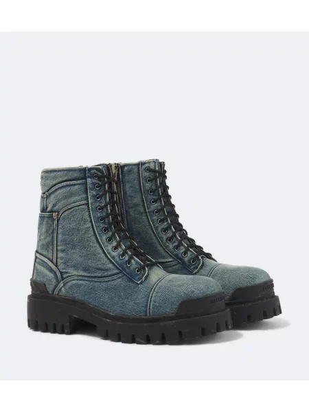 Botine Balenciaga din dantelă albastru