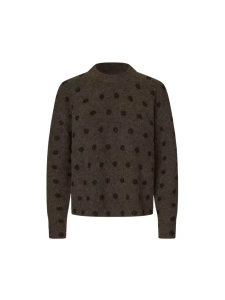 Sweter Samsoe Samsoe wełniany brązowy