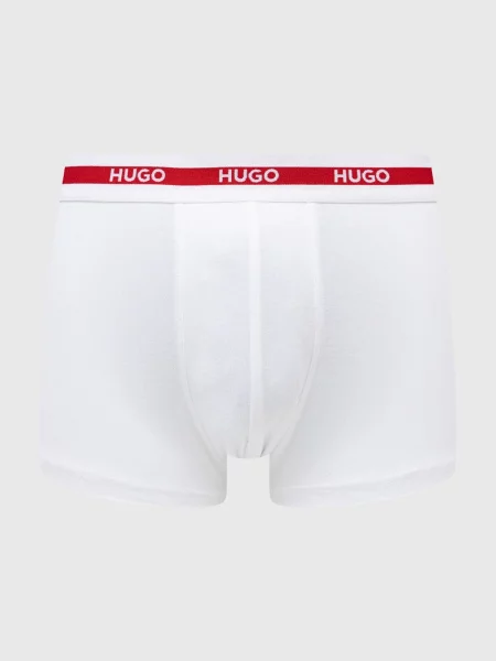 HUGO přiléhavé boxerky s TRIPLET PLANET bílé