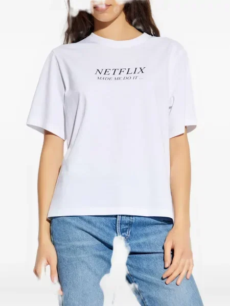 Tricou Victoria Beckham cu imagine alb