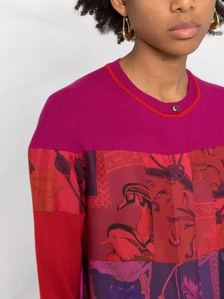 Cardigan Ferragamo cu imagine roz