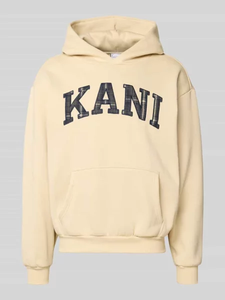 Bluza z kapturem wyhaftowanym logo i kieszenią kangurką Karl Kani biała