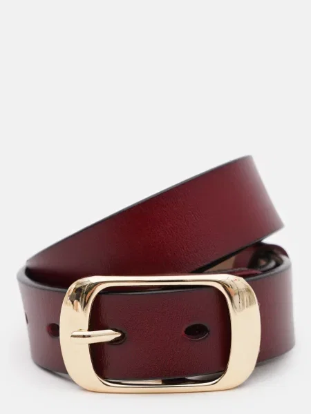 Кожаный ремень Borsa Leather с ремешками коричневый