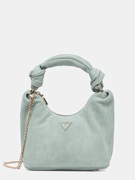 Велурена чанта Guess ISOTTA тюркоазено