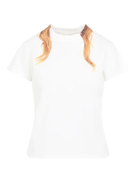 Tricou Mm6 Maison Margiela cu decolteu rotund alb