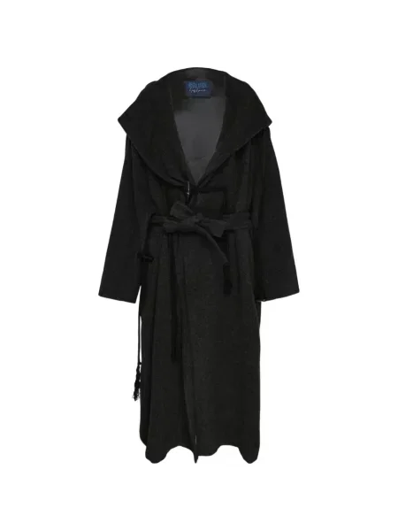 Cu centură palton Yohji Yamamoto cu glugă gri