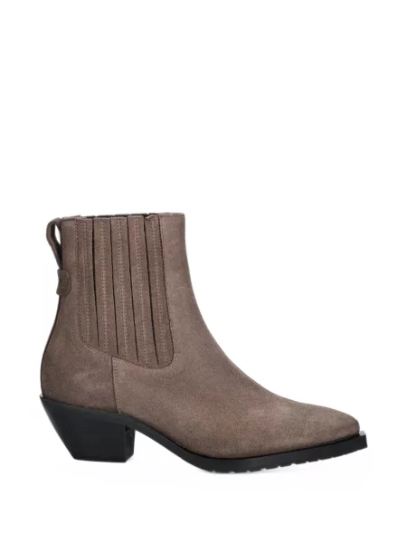 Cizme scurte Allsaints din piele de căprioară maro