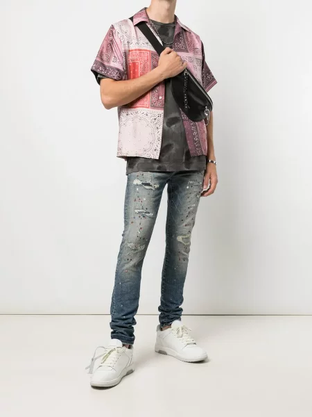 Дънки Purple Brand с протрити краища синьо