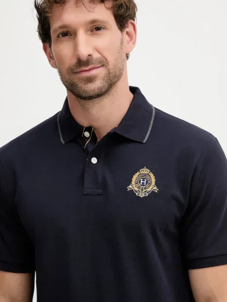 Поло Hackett London с аппликацией синее