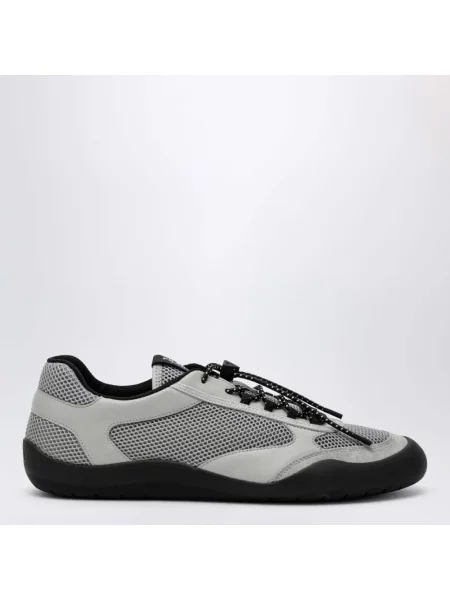 Sneakerși Prada cu șireturi din dantelă gri