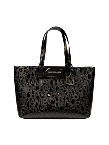 Torebka Armani Exchange z autografem biznesowa czarna